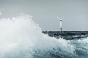 The world's first floating wind turbine, deployed in Norway