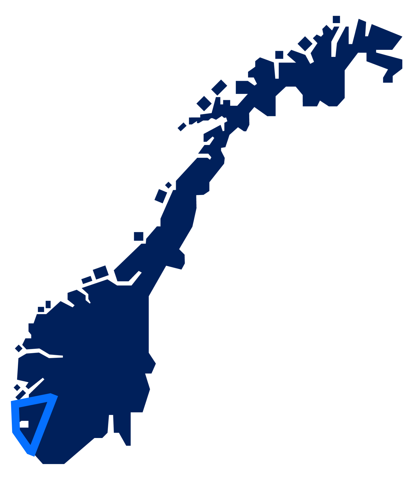 Rogaland Illustration with pinned location for the region